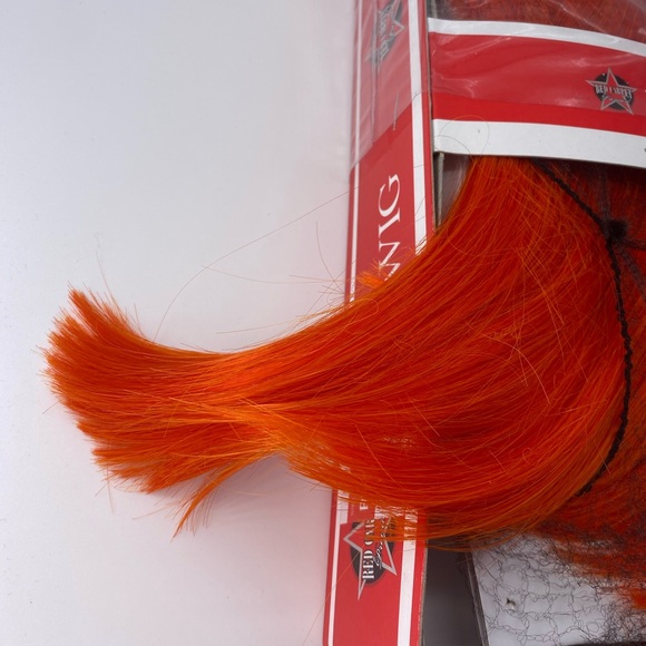 NWT-  NEON ORANGE STRAIGHT ROUNDED CHINA BANG BOB by - Mane Concept Futura - Picture 3 of 7